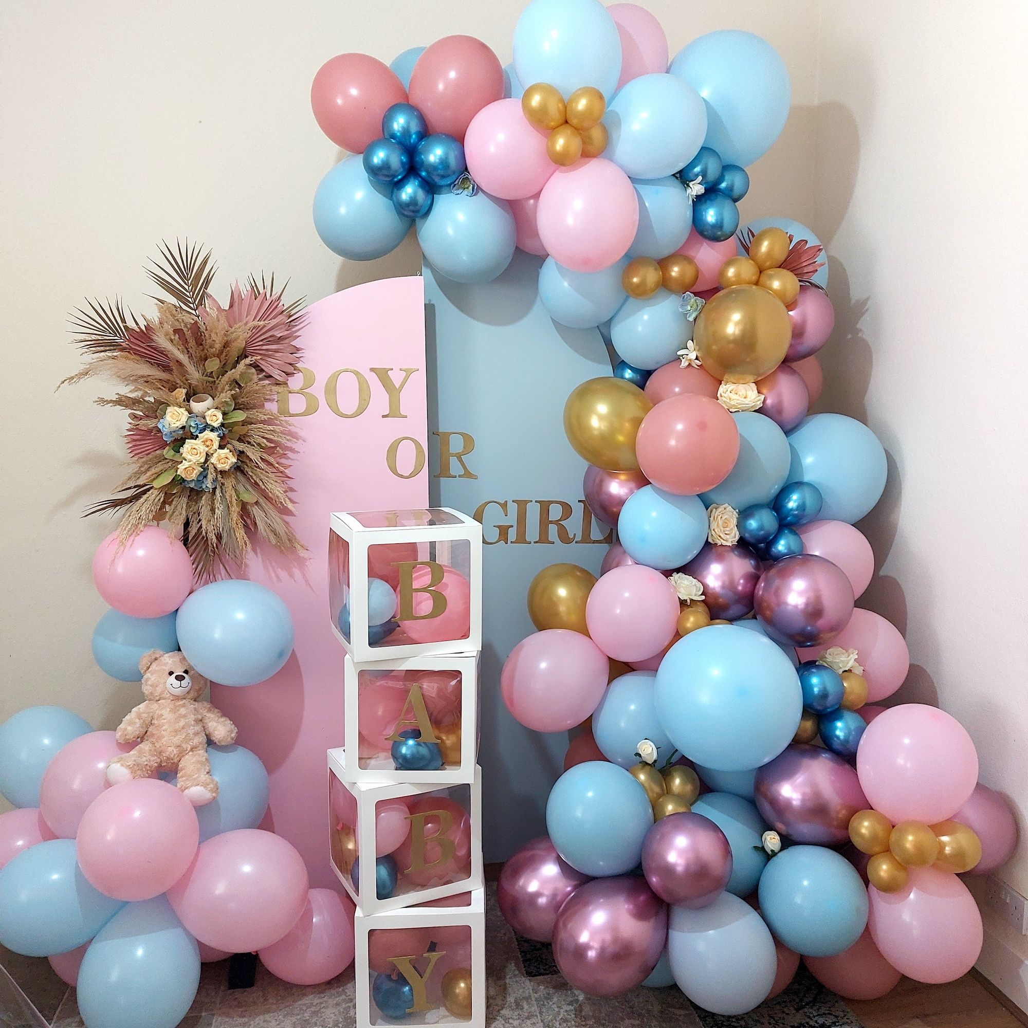 Gender Reveal Balloons Backdrop