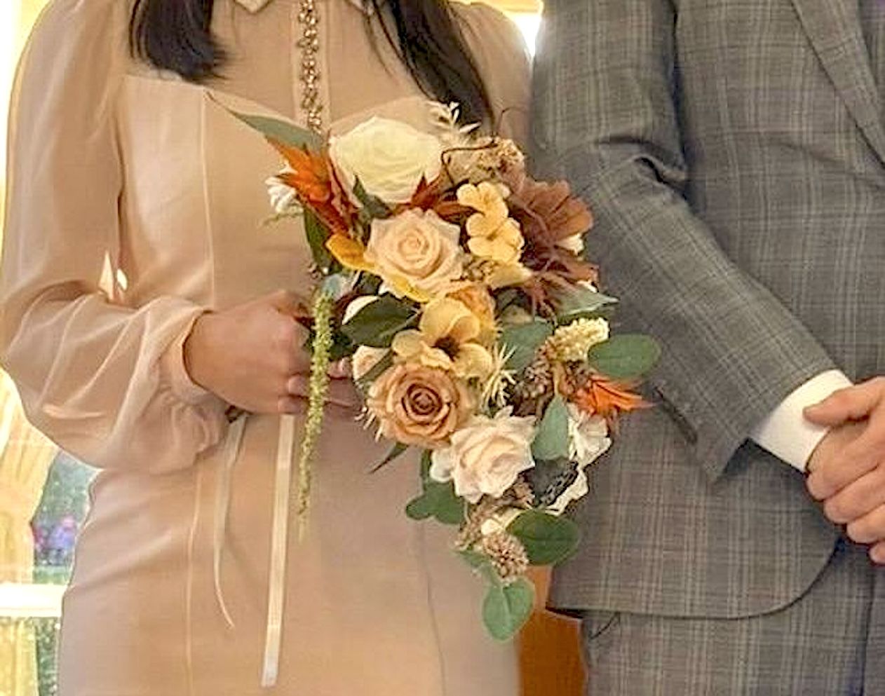 Artificial & Dried Flowers Wedding Bouquet