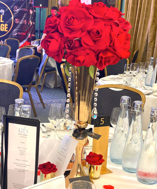 AFWL Tall Red Roses Centrepiece