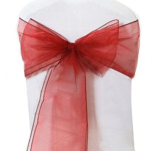 Wine Red Organza Sash