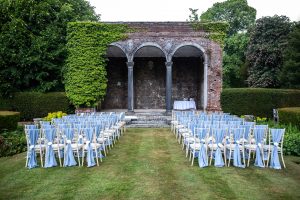 Chiffon Chair Drape – Dusty Powdered blue